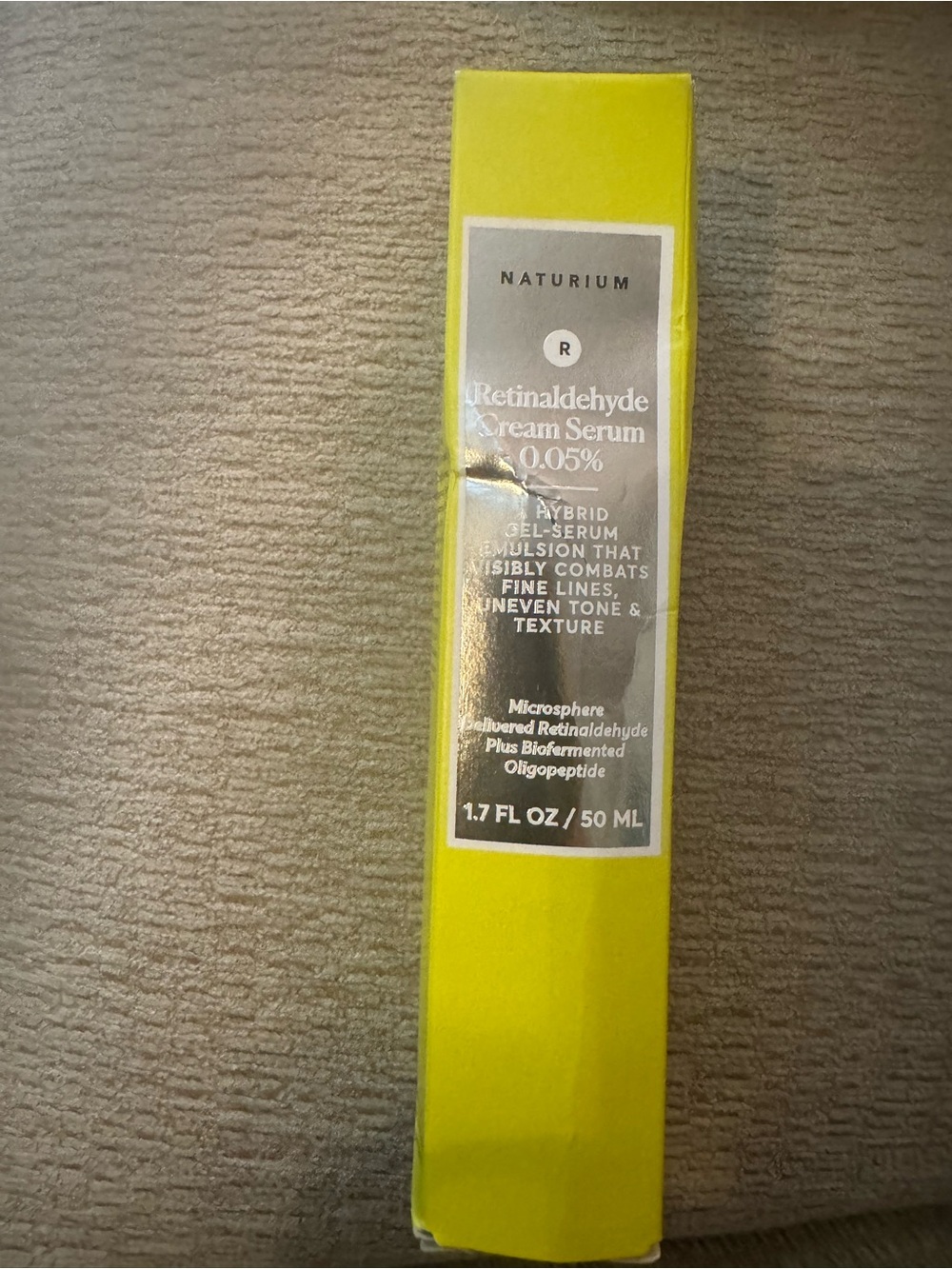 Naturium Retinaldehyde Cream Serum 0.05% — Bright Yellow Tube